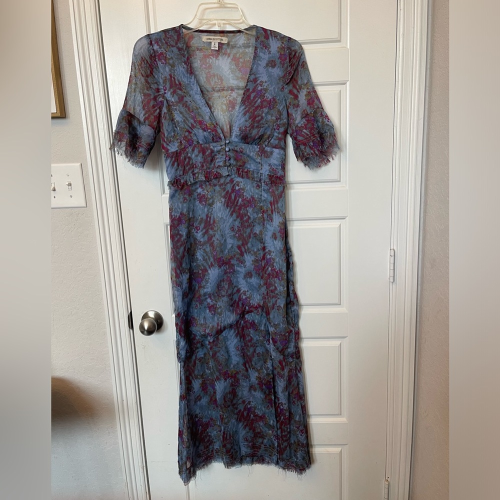 Urban Outfitters Woman’s Floral Maxi Dress Blue,Plum,Pink.Medium